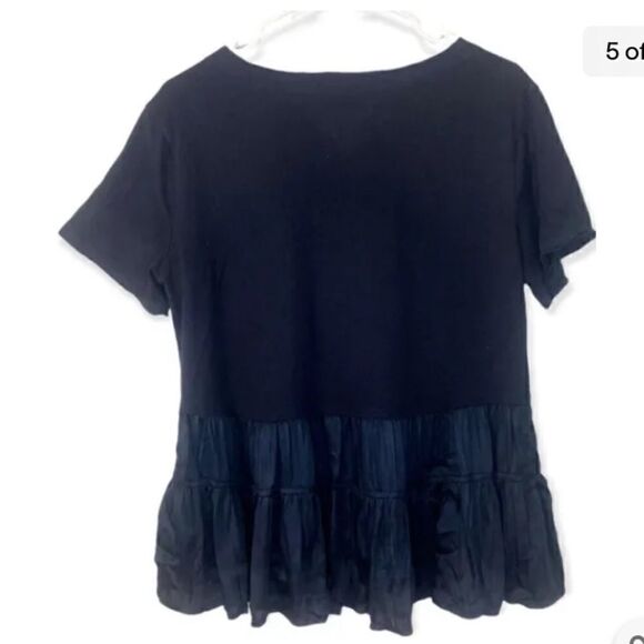 Maeve Louisa Tiered Tee Size Small Navy Blue Anthropologie - Picture 10 of 10